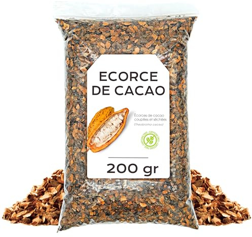 Gusci di Cacao per Infuso 200 gr | Tè al Mallo di Cacao Naturale, Aromatico e Ricco di Antiossidanti
