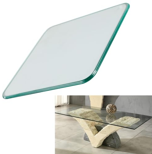 Hoiweqr Glasplatte Tisch Glas 8mm Nach Maß Klar - Sicherheitsglas Glasplatten Nach Maß Rechteckig Als Schutz Transparent, Temperierte Tischplatte Ersatz Für Küche Kaffee Esstisch(30x30cm)