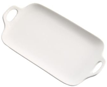 CONGARTENO stampo da forno in porcellana tortiera antiaderente Teglia per torte piatto pasta in porcellana piatto da portata per snack teglia in ceramica tortiera con doppio manico bianca