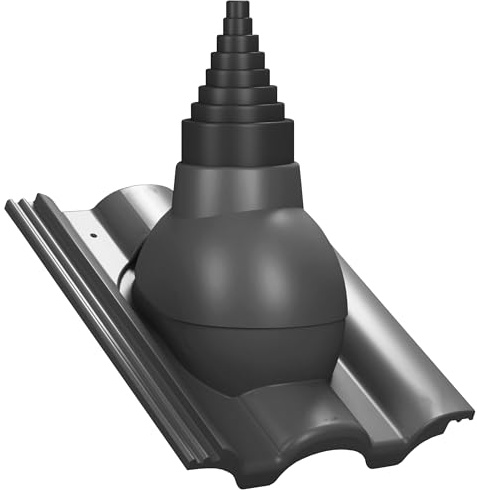 Dachdurchführung für Gerätemasten Ø19–90 mm – Braas Taunus RAL 7024 Graphit | für TV-Antenne, Satellit, Blitzschutz, Kommunikation, Dachdurchgang mit EPDM-Dichtung