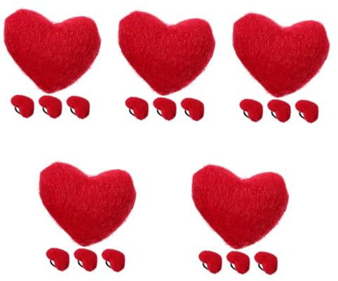Lurrose 5 Sätze Liebesnadel-einstecktasche Basteln Set Stecknadelkissen Quilten Für Nähbegeisterte Nadelkissen Für Den Haushalt Herz-nähnadelhalter Pp Baumwolle Rot 4 Stück * 5