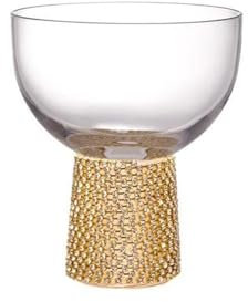 HKIEYDk Copas de cóctel con Incrustaciones de s, cristalería for Fiesta de Boda, Copa de Cristal, Copa de champán Dorada de Lujo, Taza for Helado, Taza de Postre(2 Pcs,Design B)