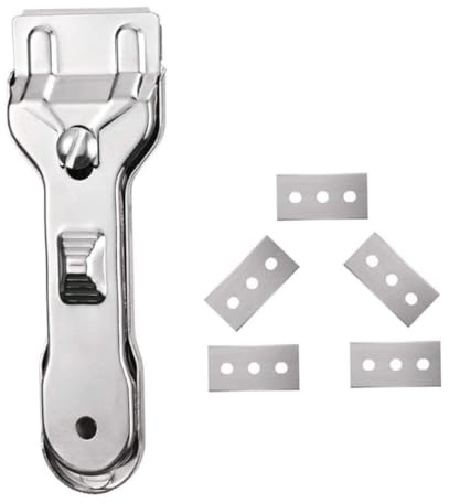 SWOOMEY Glasreinigungsschaber Ceranfeldschaber Mit Klingen Für Glaskeramik Und Induktionskochfelder Reinigungsschaber Aus Robustem Edelstahl Für Effektive Sauberhaltung
