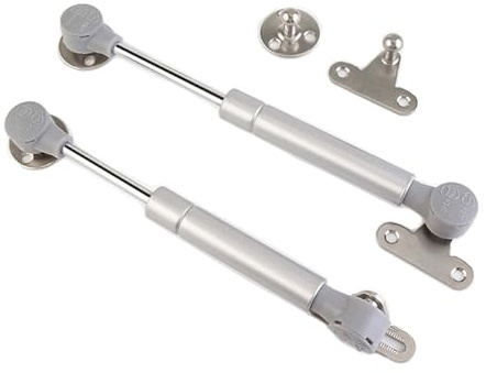2 Pack Gas Strut Lift Support, 100N Silver Gas Spring Hinge Soft Close Lid Support Flap Door Air Support Rod for Cabinet, Toy Box, Storage Chest (8 Inch)