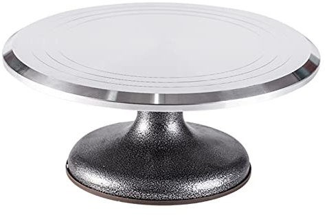 Alzata girevole extra large da 35,6 cm, resistente, in lega di alluminio, supporto girevole per decorazione di torte e cupcake