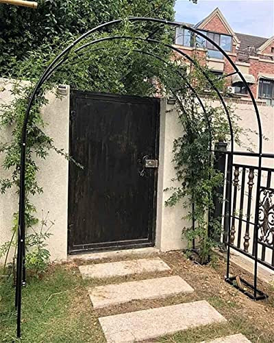 WOTZOV Grande Arche De Jardin en Métal,Support De Fleur D'Arbore D'Arches De Roses Robustes,pour Plantes Grimpantes Supportant La Décoration De Jardin D'Arche,Noir,Blanc,W1.4M*H,Black-W1.4M*H2.3M