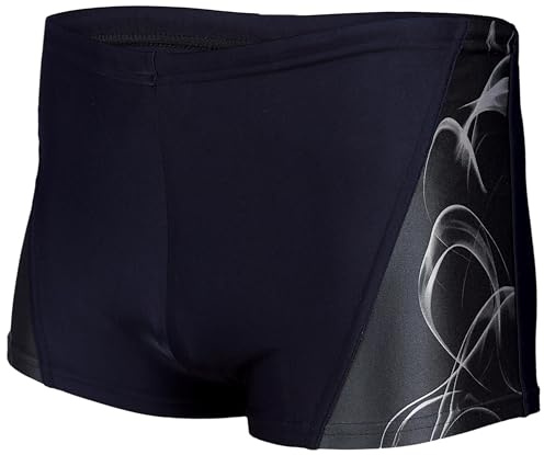 Aquarti Maillot de Bain avec Rayures Shorts de Natation pour Homme, 16201 Noir/Graphite, 4XL