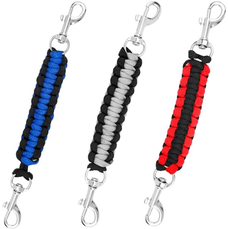 3 St Säkerhetsklämma för Halsband, 17,4x2 cm 360° Roterande Säkerhetsrem Hundhalsband Koppleförlängare med Dubbelklämma Viktiga Tillbehör till Husdjur för att Koppla Ihop Hundsele