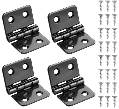 Anstore Bisagras plegables 40x60x2 mm, color negro, 4 unidades para cargas pesadas, para puertas y ventanas, armarios y puertas de jardín