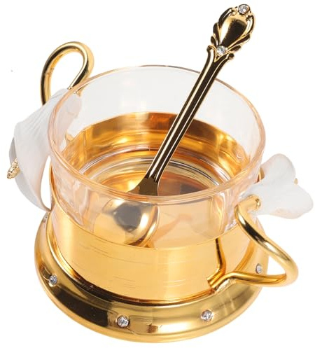KOCKSHION Azucarero Metálico Vintage Con Cuchara Estilo Europeo Delicado Para Condimentos y Especias Recipiente Práctico Para Almacenamiento Cocina y Hogar