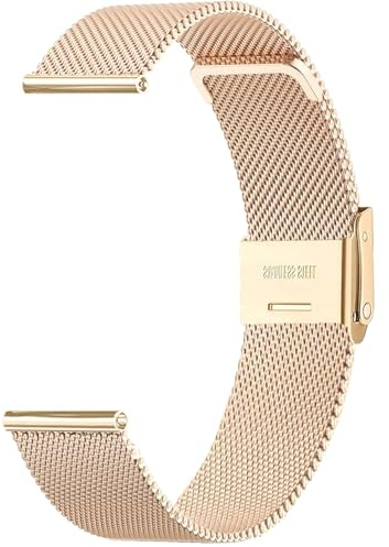 Sundara 20mm Rostfritt Stål Milanese mönster Klockarmband för Samsung Galaxy Watch 7 6 5 4 40mm 44mm/6 4 Classic 46mm 42mm 47mm 43mm/FE/5 Pro/45mm/Garmin Vivoactive 5 3 6/Forerunner 55 245 Band Unisex