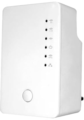 Jensen Air Link 2000 Wi-Fi Repeater | High-Speed Dual-Band Wi-Fi Extender/Verstärker für EIN stabiles Netzwerk | Gigabit‑LAN | WPS | 300 Mbps | 2,4 GHz & 5 GHz