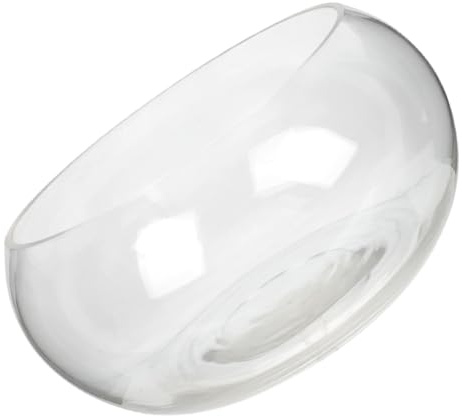 Gatuida Clear Glass Round Fish Bowl Transparent Desktop Aquarium Terrarium Planter for Hydroponic Plants Office Decoration
