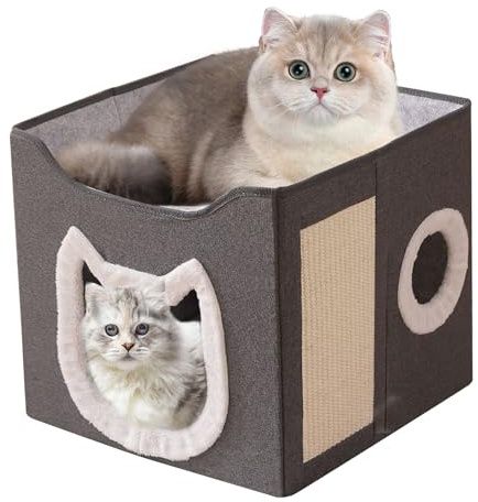 Katzenversteck,Klappbares Haustierhaus Hundezwinger Wohnung,2-stöckiges Großes Winterhaus Warme Schlafstätte Versteck | Für Katzen und Hunde Innenbereich Zuhause Winter Außenbereich