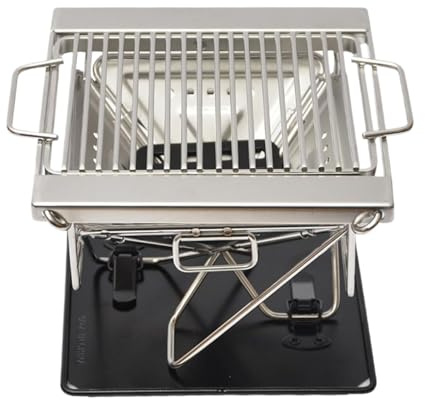 Tragbarer Grill – Klappbarer Küchengrill aus Edelstahl, Campinggrill, für Wandern, Picknick, Tailging, Party, Garten, Kochen und Picknick