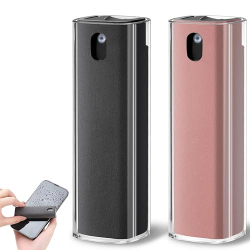 Bessy shop 2Pcs Portable Screen Cleaner Kit,10ml Reusable Spray Bottle 3-in-1 Tool with Microfiber Cloth, for Phone Laptop TV Monitor Screens and Camera Safe Liquid for All Screens and Lenses
