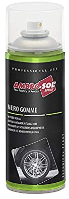 Ambro-Sol A460 Noir Pneus, Brillant Pneus, Répare les Pneus des Agents Atmosphériques Évitant la Formation de Crevasses Inesthétiques, Bouteille en Fer Blanc Recyclable 400 ml