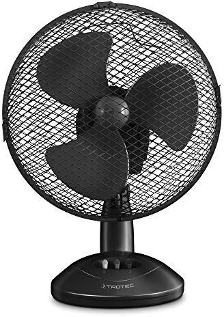 TROTEC TVE 8 Tischventilator | 25 Watt, oszillierend 90°, 2 Stufen, Ø 23 cm und sehr leise, schwarz