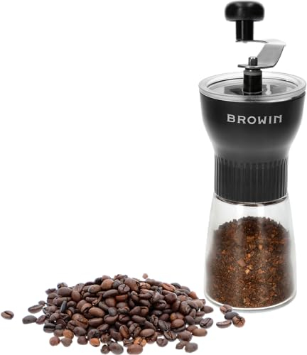 Browin 320500 Molinillo de café manual con una piedra de molino de cerámica ajustable