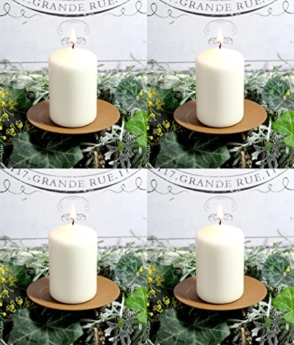 4er Set Kerzenhalter Kerzenstecker Kerzenteller Adventskranz Adventskranzstecker 10 cm (4er Set Kerzenstecker 10 cm Rostoptik)