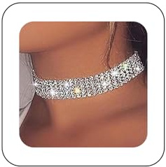 Atentuyi Strass Choker Halskette Zirkonia Tennis Halskette Sparkly Crystal Choker Silber Strass Kette Halskette Schmuck für Frauen und Mädchen