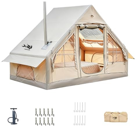 Ascentum camping Aufblasbares Zelt, 5 Min Schnellaufbau, mit Handpumpe, Wasserdicht Luftzelt für 4-6 Personen, Outdoor Camping Familienzelt