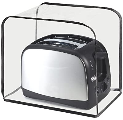 QEES Toaster Cover, 2 Slice, Transparent, Polyester, Dustproof, Fits Most Standard 2 Slice Toasters, Universal Size, Microwave Oven Cover, Women Gift