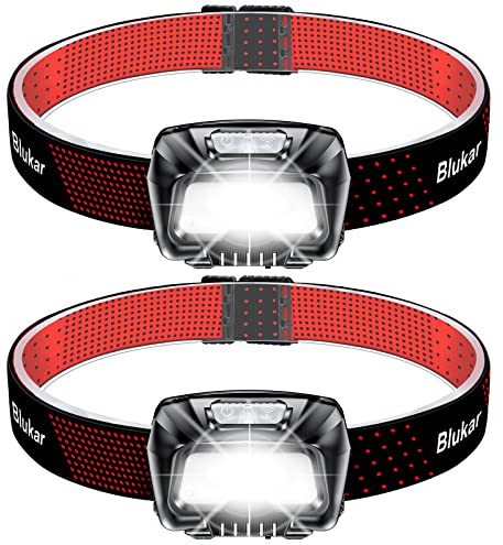 Blukar Head Torch Rechargeable, [2 Pack] 2000L Super Bright LED Headlamp | Sensor Control, 6 Light Modes, IPX5 Waterproof, 30 Hrs Runtime, Lightweight for Power Cuts,Emergency,Running,Dog walking