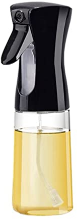 UKMOKE Dispenser spray per olio da 200 ml, flacone spray per aceto, gadget da cucina per friggitrice ad aria, cucina, insalata, cottura al forno, barbecue, nero, 200 ml