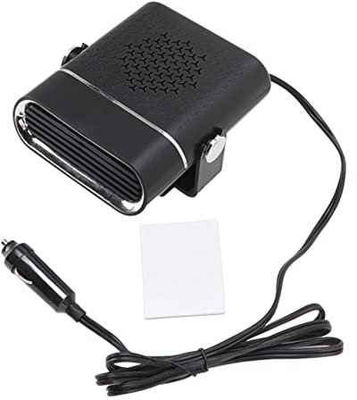 Riuulity 24 V Windschutzscheiben-Entfroster, Heizungsheizungen 360 Grad Drehbare Autoheizung, Schnelle Erwärmung, Tragbarer Zigarettenanzünder für LKW (Schwarz)