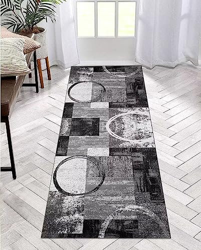ZDYHMrj Grey Runner Rugs for Hallway Non-Slip 40X160CM Hallway Runner Mat Extra Long Backing Washable Entryway Rug Anti-slip Door Runner Carpet Runner for Kitchen rug Doorway Room