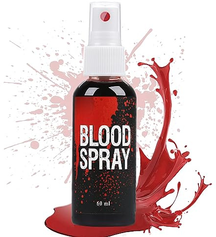 Kit de faux sang - 60 ml de sang artificiel - 60 ml de sang qui coule et 40 ml de sang de gel caillé - Lavable - Pour Halloween, maquillage pour costume, zombie et vampire