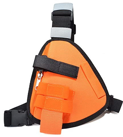 HYSHIKRA Walkie Talkie bröstsele radiohållare med rem kompatibel med Baofeng Motorola Kenwood Midland Presiden Randy (III) 3-tvåvägsradio (medium, orange)