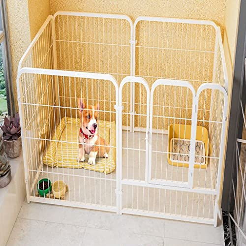 Hundezaun im Freien, Hundezaun, Zaun für Welpen und Haustiere, geeignet für kleine und mittelgroße Hundesportzaun, Innenzaun, für Hof, Camping, Hundezaun, Metallbarriere (Größe: 80 x 70 x 140 cm) Warm
