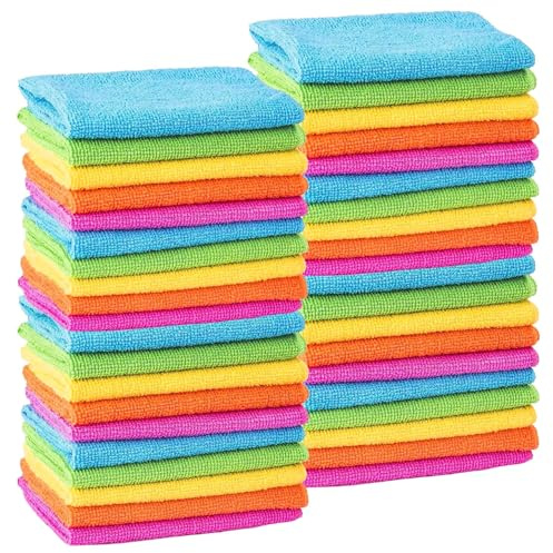 MTS 40 Microfibre Cleaning Cloths Dusters Car Bathroom Polish Towels