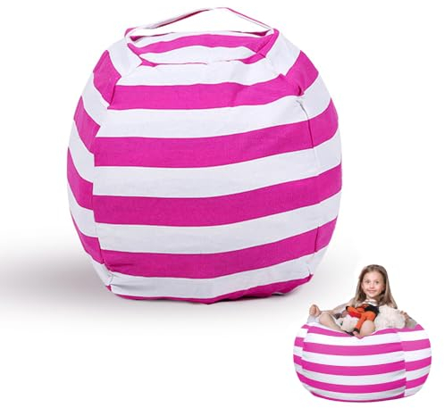 Wnddle Spielzeug Aufbewahrungstasche, Streife Sitzsack, 38 Stofftier Kuscheltiere Aufbewahrungstasche, Kuscheltier Aufbewahrung für Kleidung, Spielzeug & Täglichen