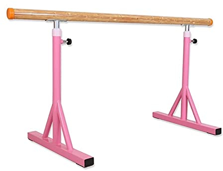 XAoSCd Tragbare Ballettstange, Höhenverstellbare Ballettstange Für Kinder, Freistehendes Hölzernes Tanz- Und Dehnballett Für Zu Hause (Rosa 1 M)