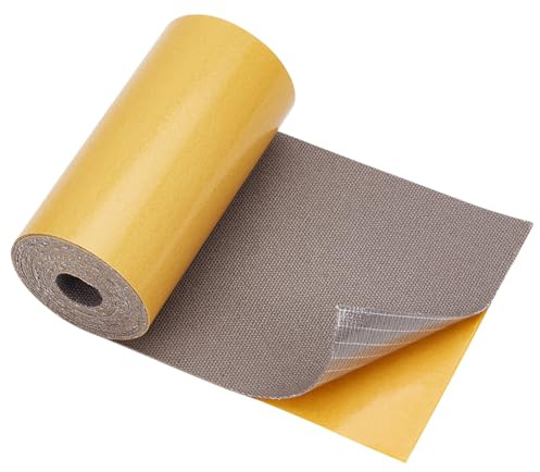 BENECREAT Reparaturband Aus Baumwoll-Canvas, 10x200cm Grau Selbstklebender Reparaturflicken Aus Stoff, Für Die Reparatur von Sofas, Zelte, Stühle, Autositze, Bootsabdeckungen, 1 mm Dick