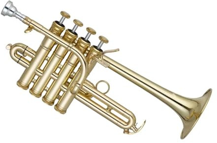 Professionelles Musikinstrument Trompete Gold Bb/A 4 Kolben Piccolo Trompete Instrument Trompeta