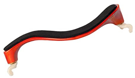 Schulterstütze für Viola, 38,1–40,6 cm, Ahornholz, geflammt, mit komfortablem Schaumstoffpolster, für Studenten und Profis, inklusive Reinigungstuch, passend für 3/4 4/4 faltbare Bratschen