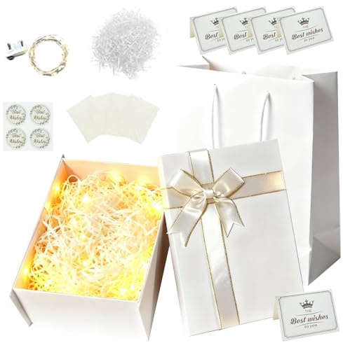 HuaMuDM Geschenkbox Mit Schleife,Geschenkverpackung Box mit Band, Geschenkkarton Für Geschenke,Verpackungskarton mit Band,Geschenkbox Klein für Geburtstag,Geschenkkarton Für Geschenke,Valentinstag