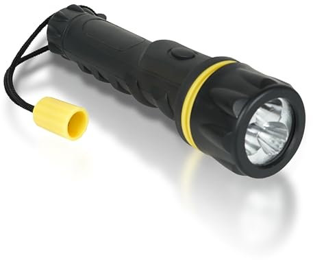 RT5148 Heavy Duty Rubber Tough Waterproof Small Torch Including AA Batteries for Camping Hiking Car Fishing Vellcom