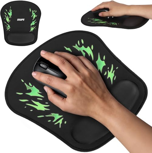 ENAPE Ergonomisches Maus Pad mit Memory-Schaum für Gaming & Büro – Mousepad Anime, Tastatur Unterlage Schreibtisch & Schreibtischzubehör Ablage (Grün)