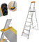DRABEST Escabeau 7 Marches Pliable - Échelle en Aluminium - Escabeau Pliant avec Porte-Outils et Marches Extra Larges 120 mm avec Surface Antidérapante - Capacité de Charge 150 kg