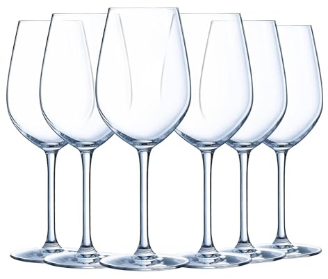 Luminarc Verre à Vin Menades 47 cl Lot de 6 | Verre transparent résistant, verre à pied pour dégustation, compatible lave-vaisselle, fabriqué en France