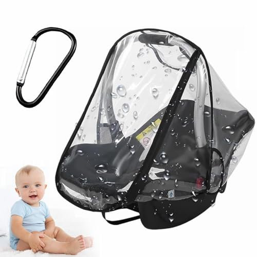 Universal Regenschutz für Kinderwagen,Universal Regenschutz für Babyschale,Transparent Regenverdeck Babyschale,Regenschutz für Babyschalen,mit Einfacher Zugang Rolltor,Trageöffnung und Luftlöchern