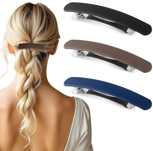 3 Stück Haarspangen Damen Dünnes Haar Automatisch Klassische Haarspange Vintage Französische Haarspangen Lang Haar Clips Set Damen Haarschmuck für feines Haar mitteldickes Haar