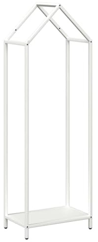 vidaXL Firewood Holder Rack - Indoor/Outdoor Storage - Cold-Rolled Steel - 40x25x120 cm - White - Large Capacity