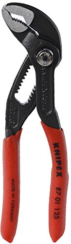 KNIPEX 8701125SB - Mini alicates para bomba de agua de 125 mm, mango de plástico suave Cobra [especificaciones del paquete blíster]