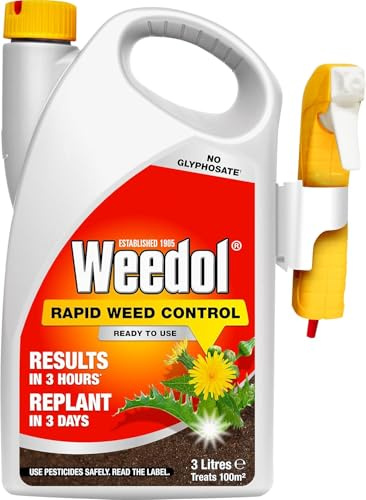 Weedol Rapid Weed Control RTU – Fast-Acting Glyphosate-Free Weed Killer Spray – Visible Results in 2–3 Hours – Pet & Child Safe Once Dry – Ideal for Flower Beds, Veg Patches & Paths (3L)
